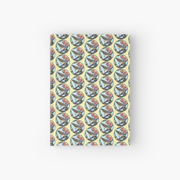 Pardalote in Gum Flowers Round by Australian artist Laural Retz Hardcover Journal