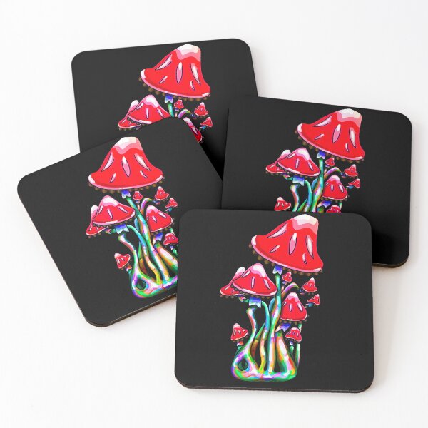 Item preview, Red Rainbow Mushrooms - Trippy Mushroom Art designed and sold by mikeymadness.