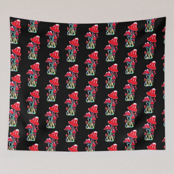 Item preview, Red Rainbow Mushrooms - Trippy Mushroom Art designed and sold by mikeymadness.