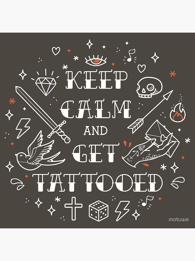 Keep calm and tattoo on stock vector. Illustration of vector - 107201602