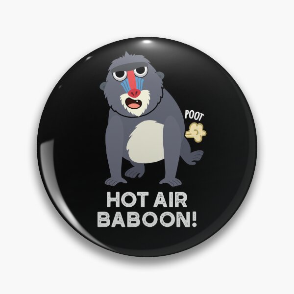 Item preview, Hot Air Baboon Funny Farting Monkey Puns (Dark BG) designed and sold by punnybone.
