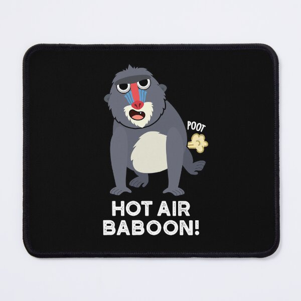 Item preview, Hot Air Baboon Funny Farting Monkey Puns (Dark BG) designed and sold by punnybone.