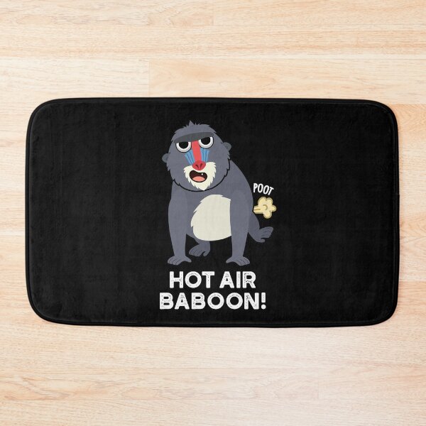 Item preview, Hot Air Baboon Funny Farting Monkey Puns (Dark BG) designed and sold by punnybone.