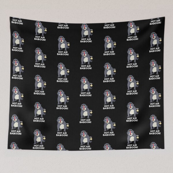 Item preview, Hot Air Baboon Funny Farting Monkey Puns (Dark BG) designed and sold by punnybone.