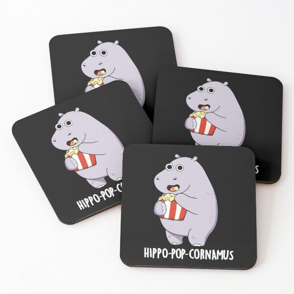 Item preview, Hippo-pop-cornamus Funny Hippo Puns (Dark BG) designed and sold by punnybone.