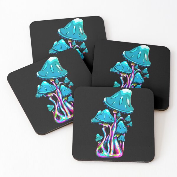 Item preview, Aquamarine Tangled Mushrooms - Trippy Mushroom Art designed and sold by mikeymadness.