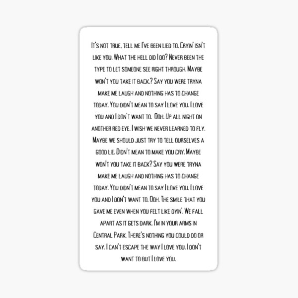  i love you all lyrics billie eilish sticker for sale by poolside