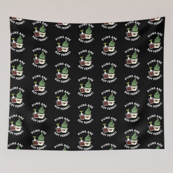 Item preview, Puns Are Soy Ferny Funny Soy Sauce Plant Puns (Dark BG) designed and sold by punnybone.