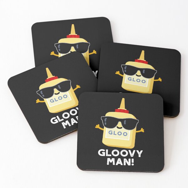 Item preview, Gloovy Man Funny Super Glue Puns (Dark BG)s designed and sold by punnybone.