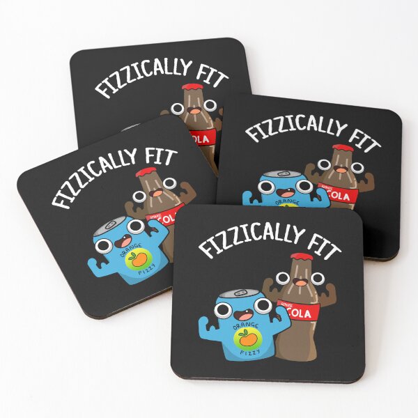 Item preview, Fizzically Fit Funny Fizzy Cola Puns (Dark BG) designed and sold by punnybone.