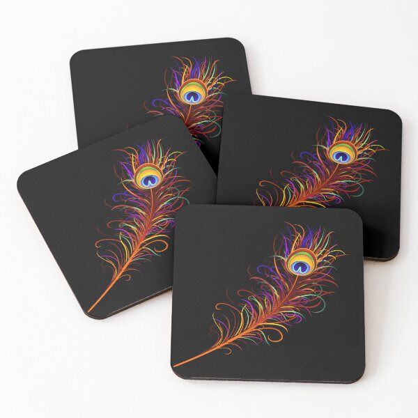 Item preview, Multicolored peacock feather illustration, Asiatic peafowl Feather designed and sold by ADRIALEIJA.