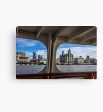 Liverpool waterfront from the Mersey Ferry Canvas Print