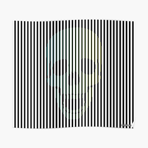 Op Art Skull Poster