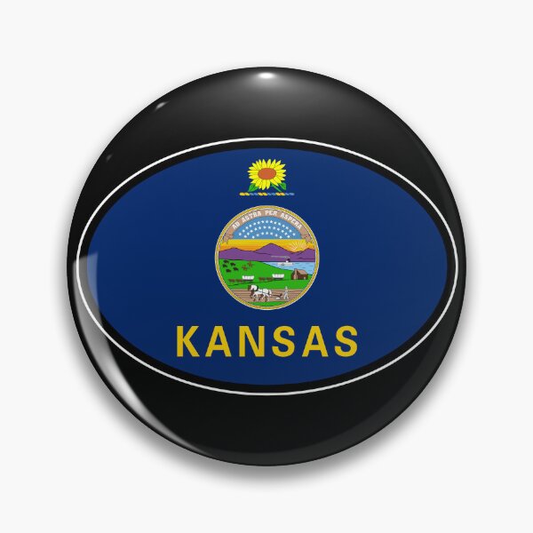 Item preview, Kansas  State Flag Oval Travel Bumper Sticker for your Car or Luggage.  designed and sold by BBTravels.
