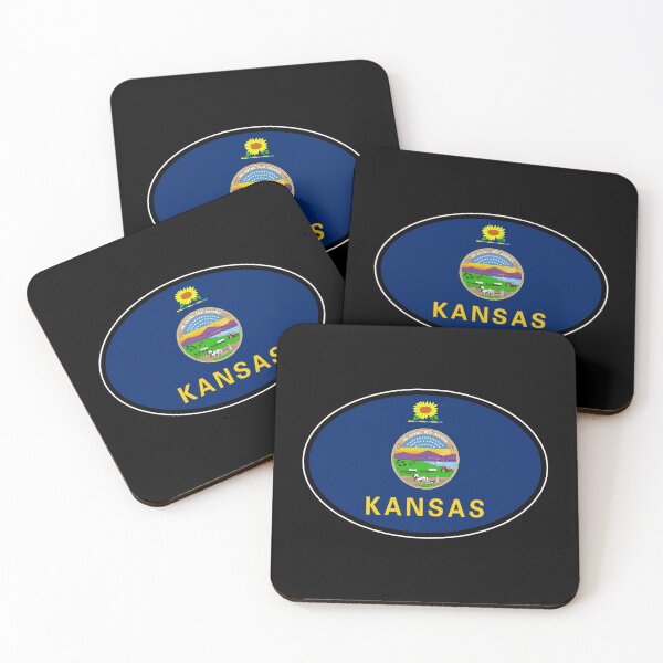 Item preview, Kansas  State Flag Oval Travel Bumper Sticker for your Car or Luggage.  designed and sold by BBTravels.