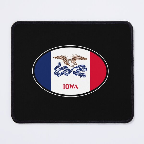 Item preview, Iowa State Flag Oval Travel Bumper Sticker for your Car or Luggage.  designed and sold by BBTravels.