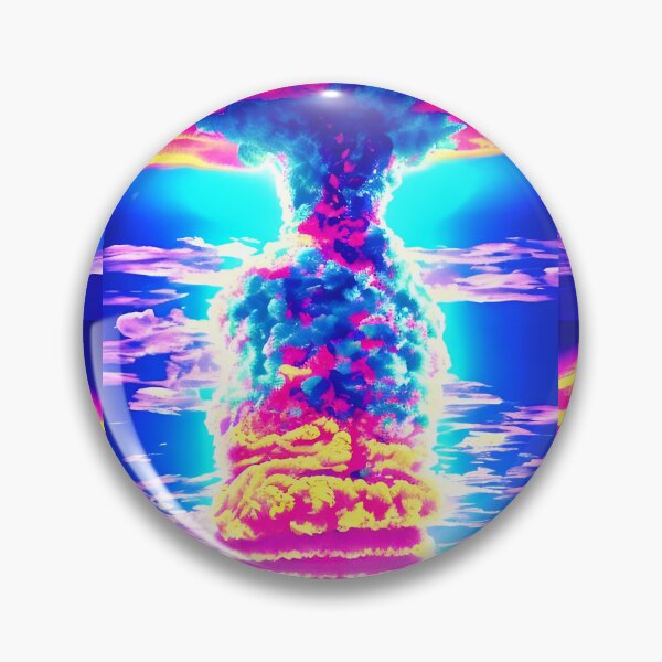 Item preview, Nuclear Explosion Mushroom Cloud Vaporwave Design Artwork designed and sold by StickerBird.