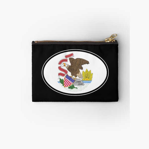 Item preview, Illinois State Flag Oval Travel Bumper Sticker for your Car or Luggage.  designed and sold by BBTravels.
