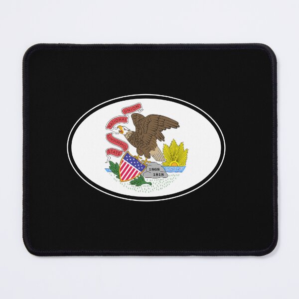 Item preview, Illinois State Flag Oval Travel Bumper Sticker for your Car or Luggage. designed and sold by BBTravels.