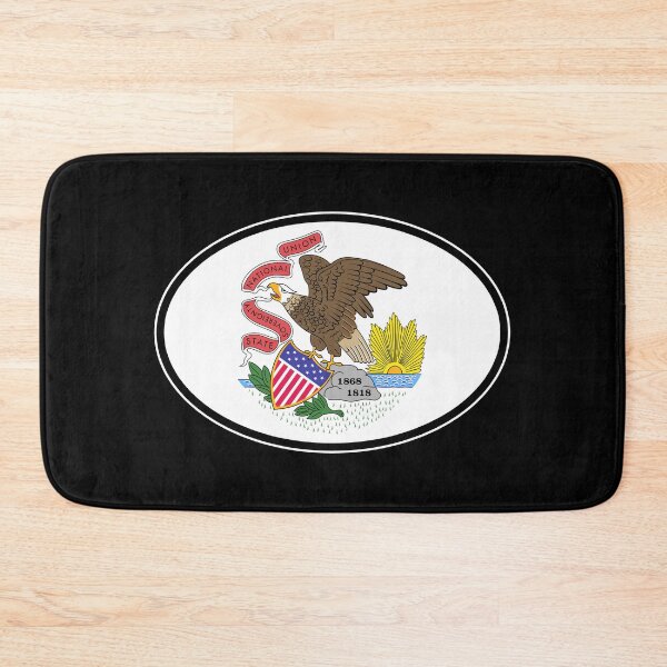 Item preview, Illinois State Flag Oval Travel Bumper Sticker for your Car or Luggage.  designed and sold by BBTravels.