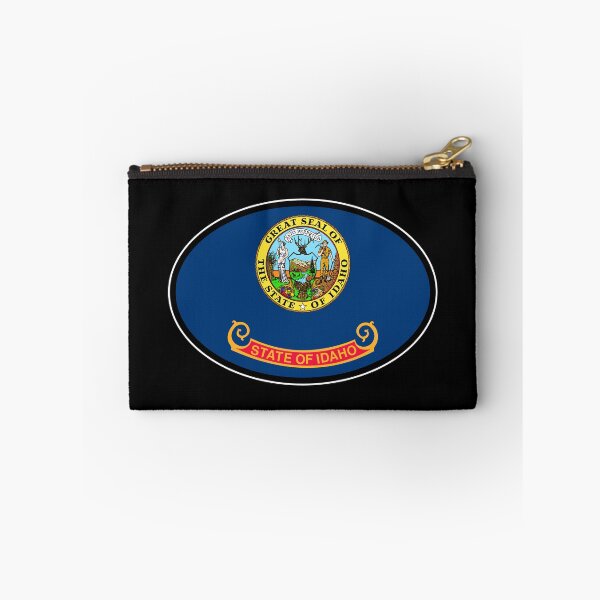 Item preview, Idaho State Flag Oval Travel Bumper Sticker for your Car or Luggage.  designed and sold by BBTravels.