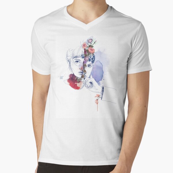 CELLULAR DIVISION by elena garnu V-Neck T-Shirt