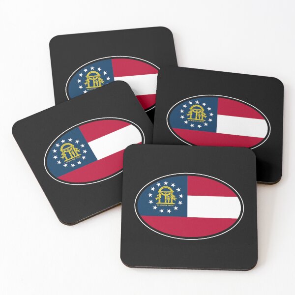 Item preview, Georgia State Flag Oval Travel Bumper Sticker for your Car or Luggage.  designed and sold by BBTravels.