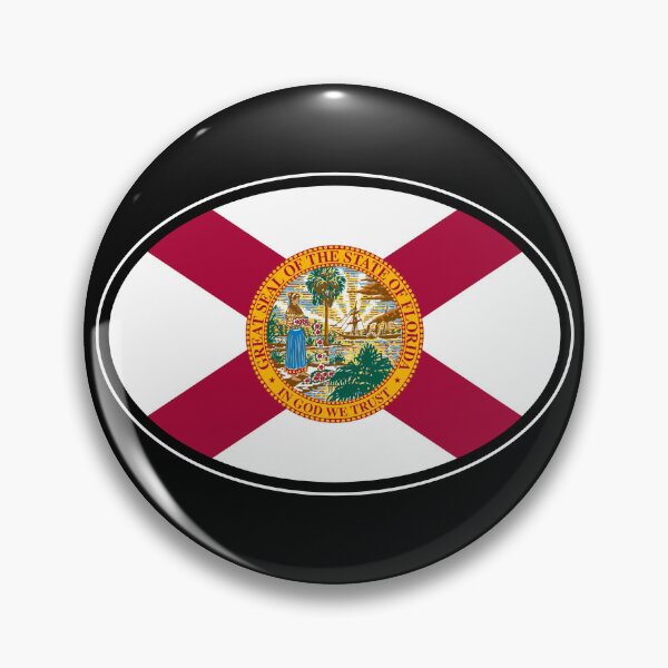 Item preview, Florida State Flag Oval Travel Bumper Sticker for your Car or Luggage.  designed and sold by BBTravels.