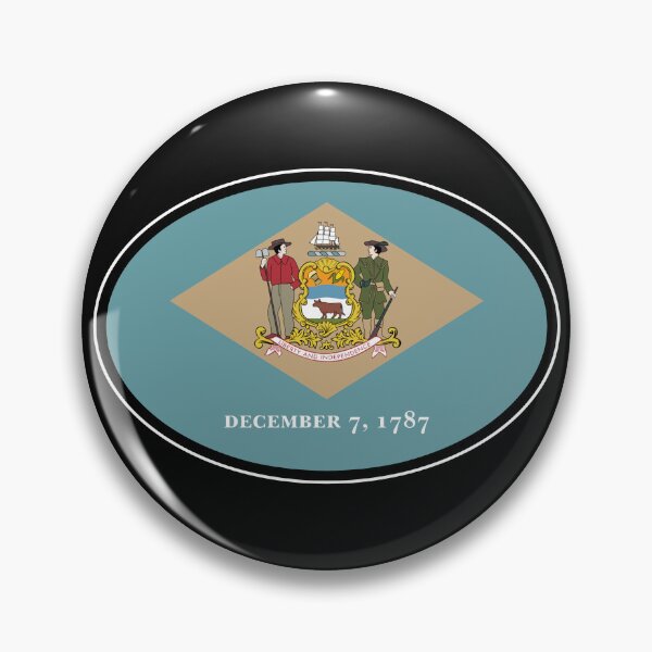 Item preview, Delaware State Flag Oval Travel Bumper Sticker for your Car or Luggage.  designed and sold by BBTravels.