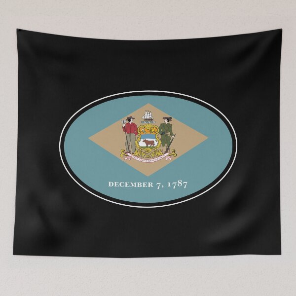 Item preview, Delaware State Flag Oval Travel Bumper Sticker for your Car or Luggage.  designed and sold by BBTravels.