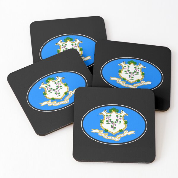 Item preview, Connecticut State Flag Oval Travel Bumper Sticker for your Car or Luggage.  designed and sold by BBTravels.