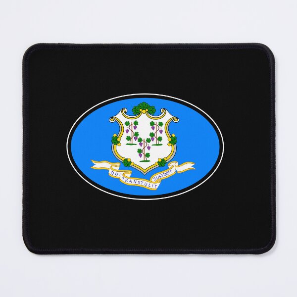 Item preview, Connecticut State Flag Oval Travel Bumper Sticker for your Car or Luggage.  designed and sold by BBTravels.