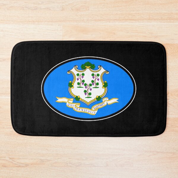 Item preview, Connecticut State Flag Oval Travel Bumper Sticker for your Car or Luggage.  designed and sold by BBTravels.