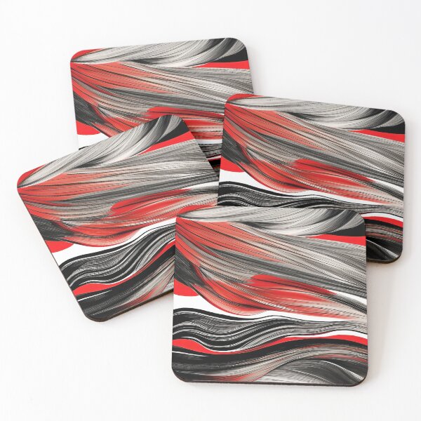 Item preview, Red and Black Waves and Twisted Swirls Abstract Illustration designed and sold by deniselynnimage.