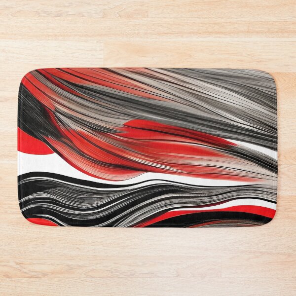 Item preview, Red and Black Waves and Twisted Swirls Abstract Illustration designed and sold by deniselynnimage.