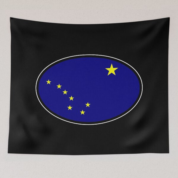 Item preview, Alaska State Flag Oval Travel Bumper Sticker for your Car or Luggage.  designed and sold by BBTravels.