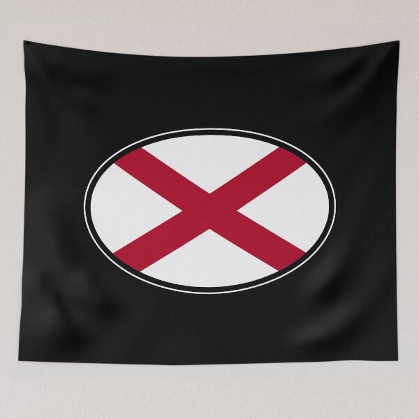 Item preview, Alabama State Flag Oval Travel Bumper Sticker for your Car or Luggage.  designed and sold by BBTravels.