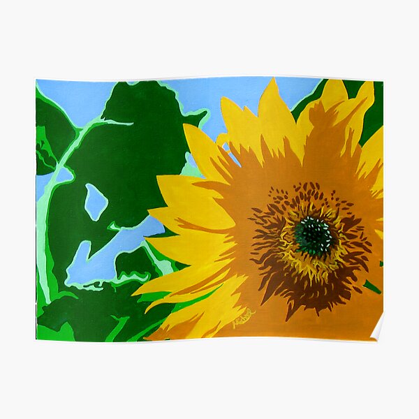 "Sunflower" Pop Art Style Nature Painting Poster