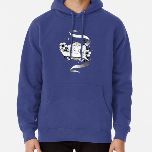 D20 Dice Floral Original Design Pullover Hoodie