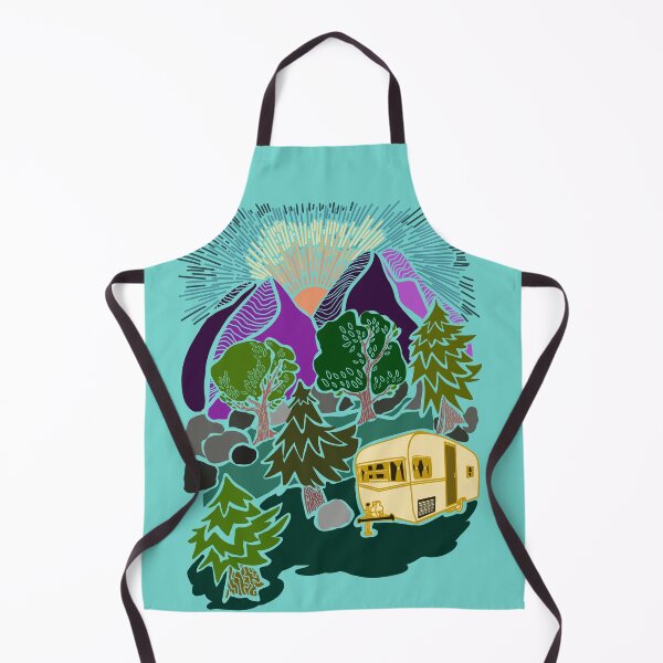 Item preview, Vintage Camper with Mountain View designed and sold by Art of Camping Now.