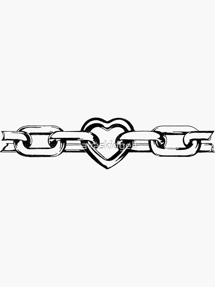 "chain heart " Sticker for Sale by avaskidgell Redbubble