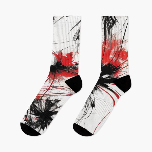 Item preview, Black and Red Splashes of Fireworks Display Abstract Illustration designed and sold by deniselynnimage.