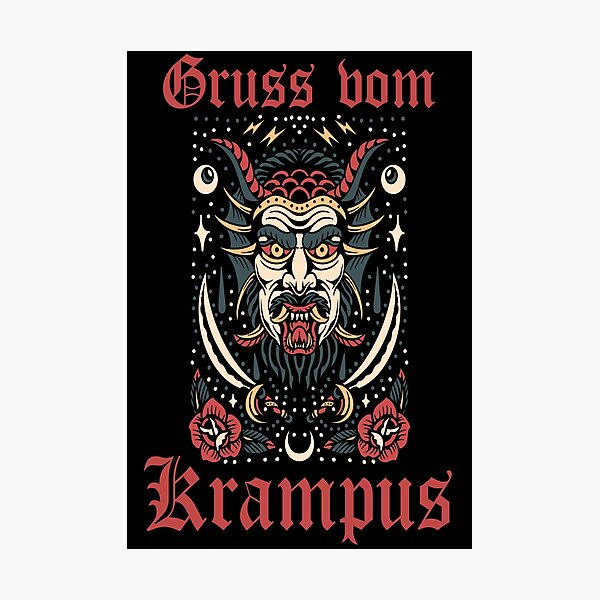 Item preview, Gruss vom Krampus - Tattoo Style Vintage Retro designed and sold by Georgy09.