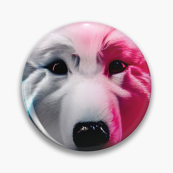 Item preview, White Samoyed dog portrait - neon light #31 designed and sold by supeart.