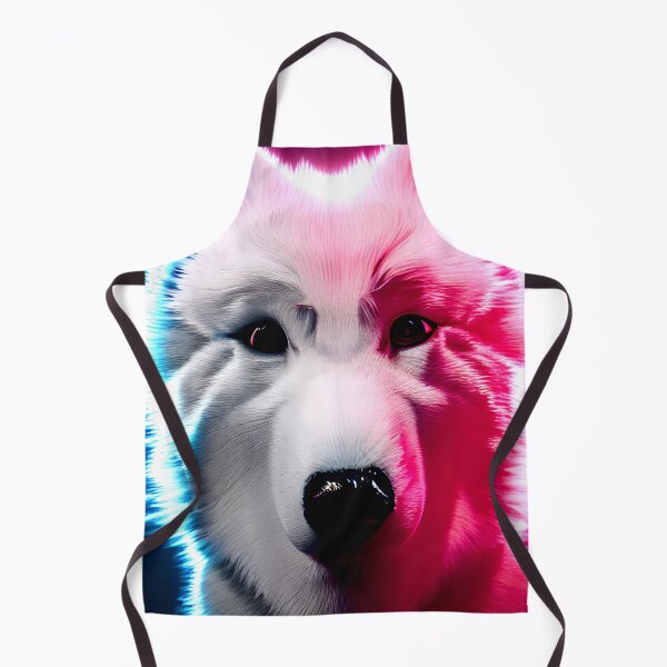 Item preview, White Samoyed dog portrait - neon light #31 designed and sold by supeart.