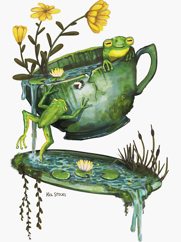 "Teacup Frogs" Sticker for Sale by KelSticks Redbubble