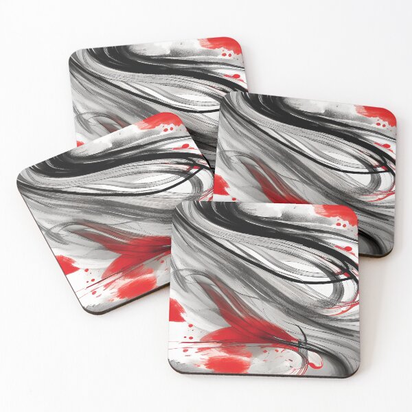 Item preview, Painted whisps and swirls with a mix of Black, Red, Grey in Water designed and sold by deniselynnimage.