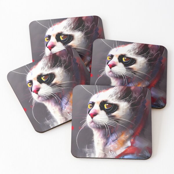 Item preview, cat in mask painting #15 designed and sold by supeart.