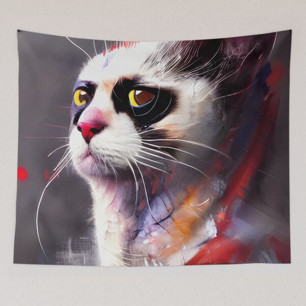 Item preview, cat in mask painting #15 designed and sold by supeart.
