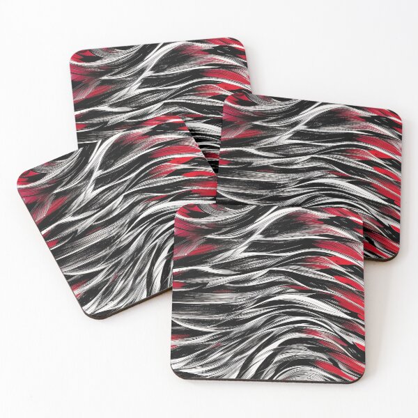 Item preview, Red and Black Rolling Hills and Valleys Abstract Illustration designed and sold by deniselynnimage.